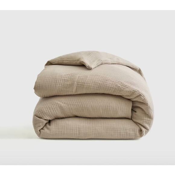 Quince Organic Airy Gauze Duvet Cover Twin Dune #T12 - Picture 1 of 3